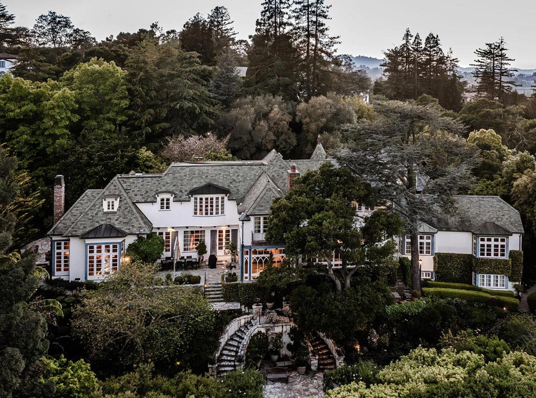 Grand Hillsborough Estate Set on Two Acres with Stunning Panoramic Bay Views.